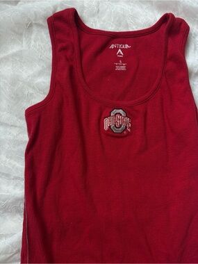 Antigua Women's Scarlet Ohio State Ribbed Tank Top